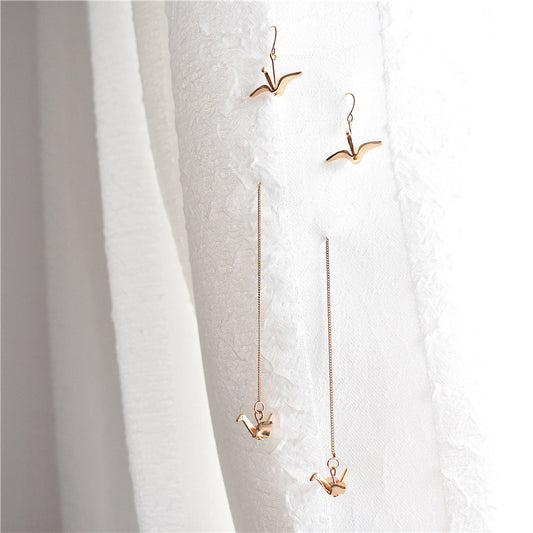 paper crane earrings